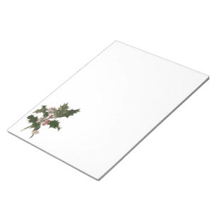 Weihnachten, Grüne Holly-Pflanze mit Berries Notizblock