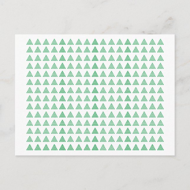 Weihnachten Grüne weiße Schneeflocken Pinienbäume Postkarte (Vorderseite)