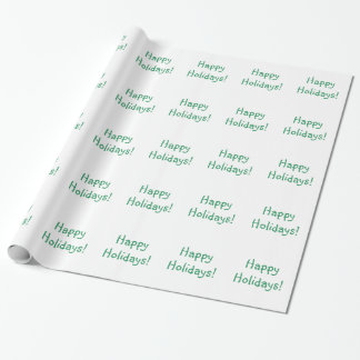 Weihnachten Grüner Schriftart Happy Holidays Wünsc Geschenkpapier