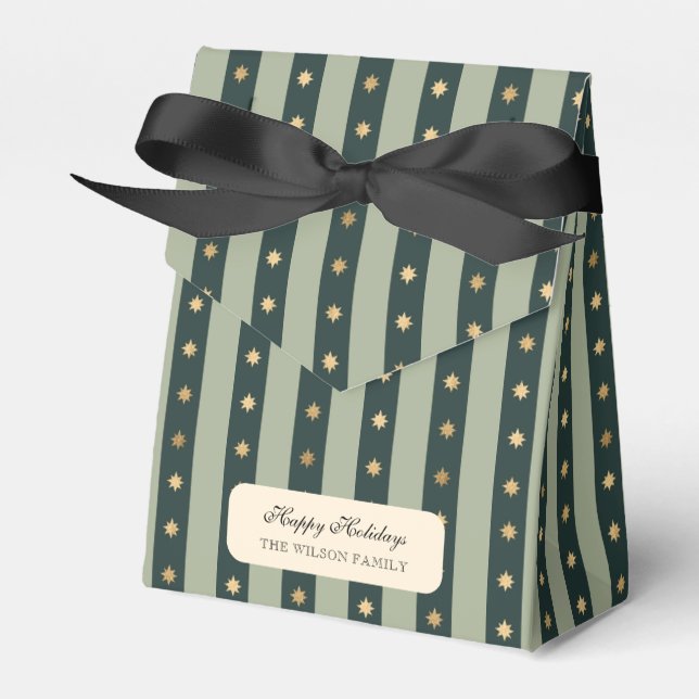 Weihnachten Grüner Streifen Holiday Weihnachten We Geschenkschachtel (Vorderseite)
