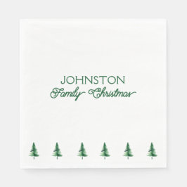 Weihnachten Grüner Wasserfarben Pine Tree Serviette