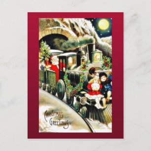 Weihnachten Gruß mit santa Claus Reisen in einem