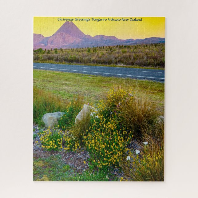Weihnachten Grüße Tongariro Vulkan Neuseeland Puzzle (Vertikal)