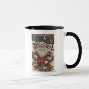Weihnachten GrußWeihnachten mit Hirsch und Kindern Tasse