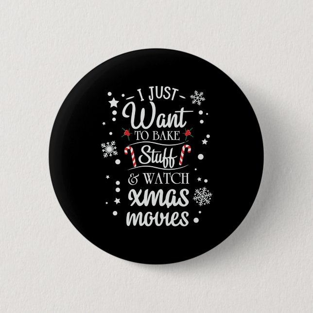 Weihnachten habe ich gerade Gewollt zu backen Button (Vorderseite)