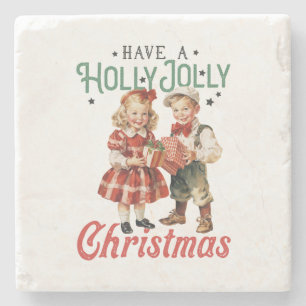 Weihnachten haben ein Holly Jolly Weihnachten Steinuntersetzer
