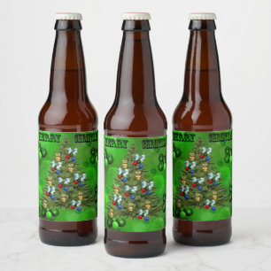 Weihnachten haben wir einen schönen Rasen, Bierflaschenetikett