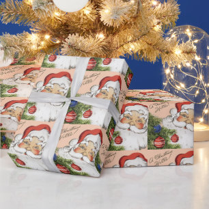 Weihnachten Hallo! Jolly Santa Claus Geschenkpapier