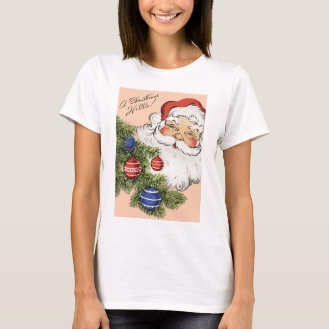Weihnachten Hallo! Jolly Santa Claus T-Shirt (Vorderseite)