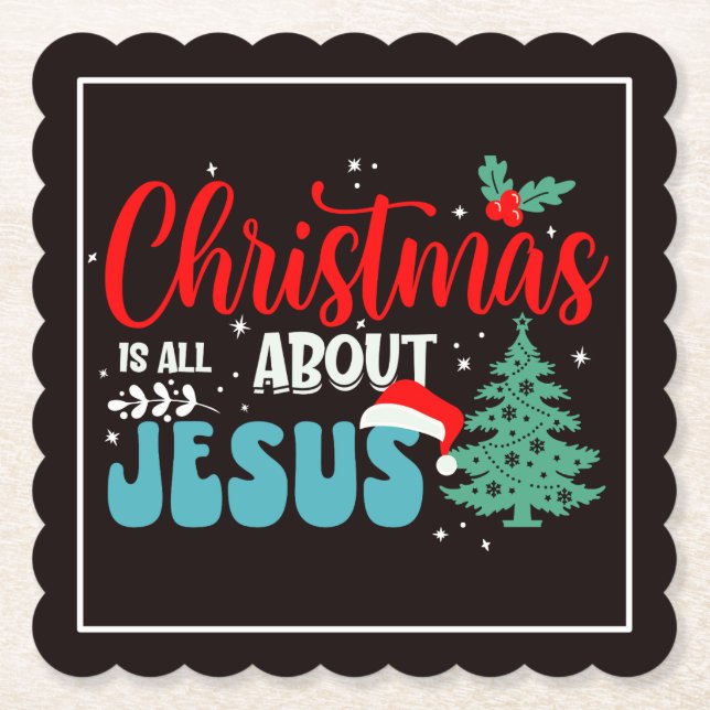 Weihnachten handelt von Jesus-43687 Untersetzer (Vorderseite)
