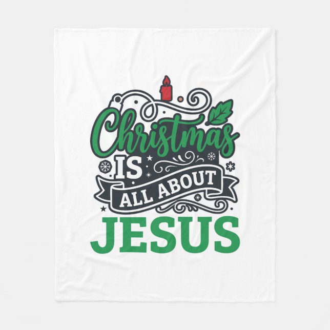 Weihnachten handelt von Jesus Design Fleecedecke (Vorderseite)