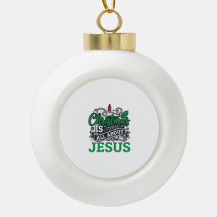 Weihnachten handelt von Jesus Design Keramik Kugel-Ornament