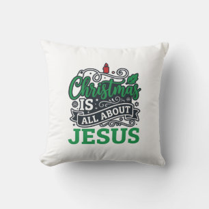 Weihnachten handelt von Jesus Design Kissen