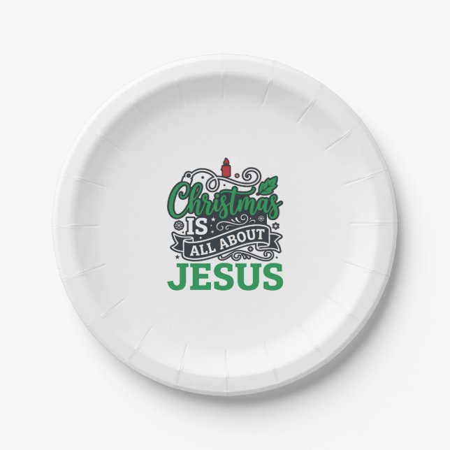 Weihnachten handelt von Jesus Design Pappteller (Vorderseite)