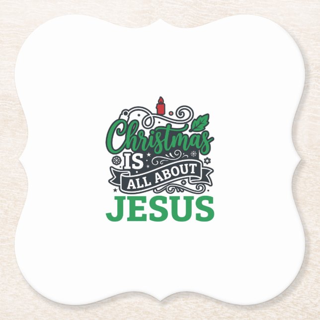 Weihnachten handelt von Jesus Design Untersetzer (Vorderseite)