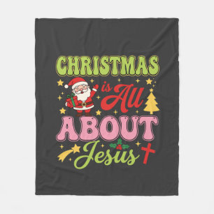 Weihnachten handelt von Jesus Retro Fleecedecke