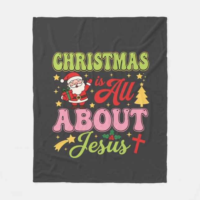 Weihnachten handelt von Jesus Retro Fleecedecke (Vorderseite)
