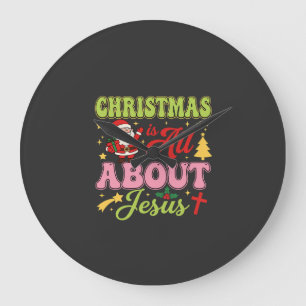 Weihnachten handelt von Jesus Retro Große Wanduhr