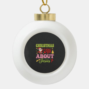 Weihnachten handelt von Jesus Retro Keramik Kugel-Ornament