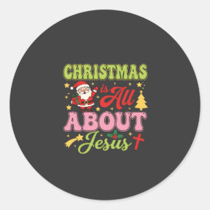 Weihnachten handelt von Jesus Retro Runder Aufkleber