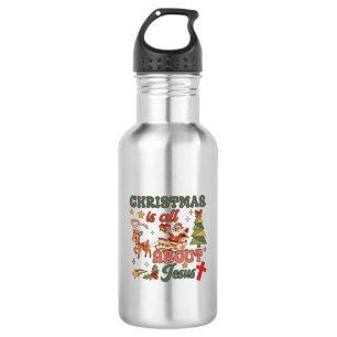 Weihnachten handelt von Jesus, Santa, Schlitten, R Edelstahlflasche