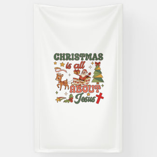 Weihnachten handelt von Jesus Santa Schlitten Rent Banner