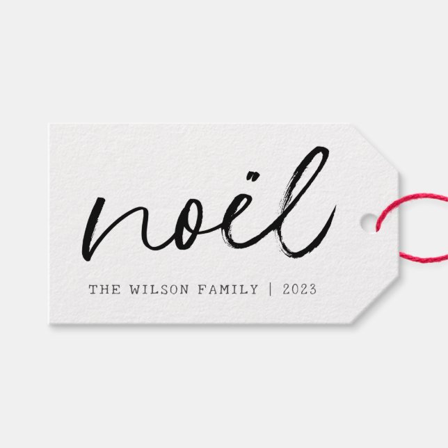 Weihnachten Handwriting Family Einfache CHRISTMAS Geschenkanhänger (Vorderseite (Horizontal))