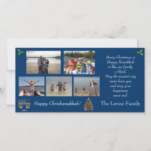 Weihnachten/Hanukkah Foto Weihnachtskarte Feiertagskarte