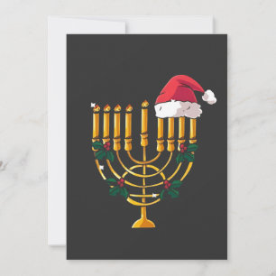 Weihnachten Hanukkah jüdisch Santa Menorah Einladung