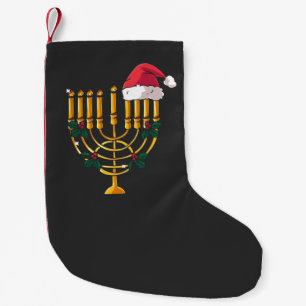 Weihnachten Hanukkah jüdisch Santa Menorah Kleiner Weihnachtsstrumpf