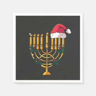Weihnachten Hanukkah jüdisch Santa Menorah Serviette