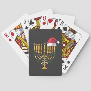 Weihnachten Hanukkah jüdisch Santa Menorah Spielkarten