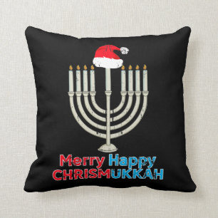 Weihnachten Hanukkah jüdische Menorah WeihnachtsWe Kissen