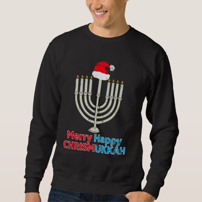 Weihnachten Hanukkah jüdische Menorah WeihnachtsWe Sweatshirt (Vorderseite)