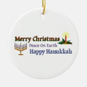 Weihnachten Hanukkah Keramikornament