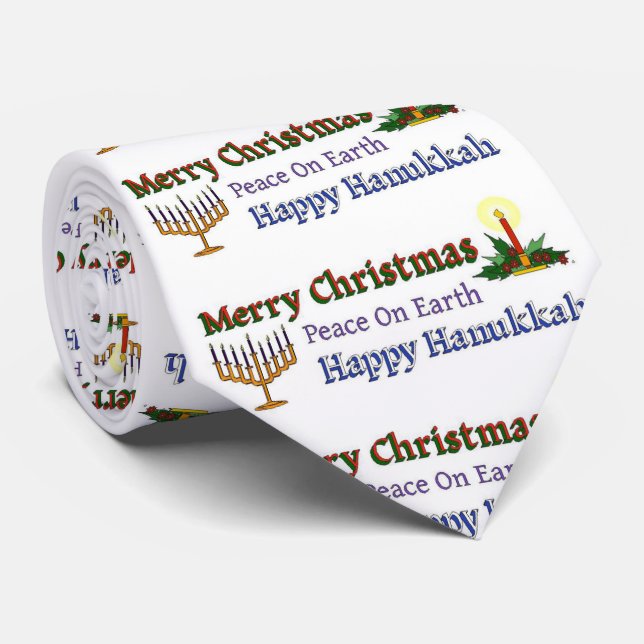 Weihnachten Hanukkah Krawatte (Gerollt)