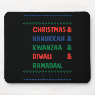 Weihnachten Hanukkah Kwanzaa Diwali Ramadan Funny  Mousepad
