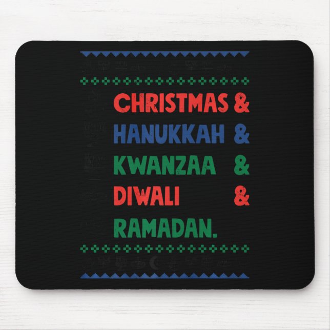 Weihnachten Hanukkah Kwanzaa Diwali Ramadan Funny  Mousepad (Vorne)