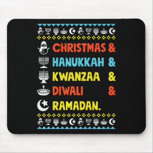 Weihnachten Hanukkah Kwanzaa Diwali Ramadan Funny Mousepad