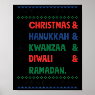 Weihnachten Hanukkah Kwanzaa Diwali Ramadan Funny  Poster