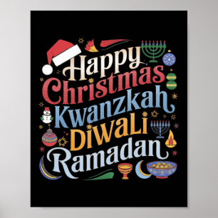 Weihnachten Hanukkah Kwanzaa Diwali Ramadan Poster