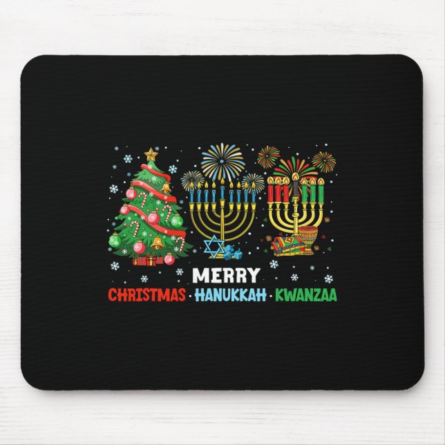 Weihnachten Hanukkah Kwanzaa glückliche Feiertage  Mousepad (Vorne)