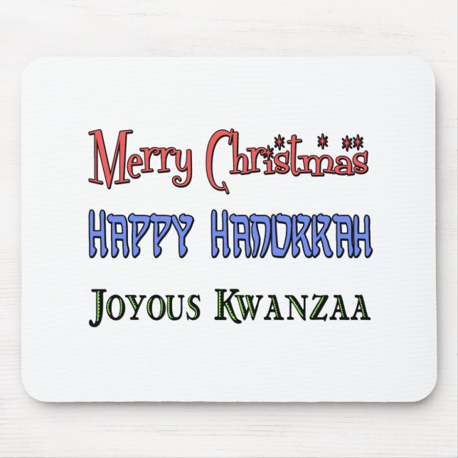 Weihnachten - Hanukkah - Kwanzaa Mousepad (Vorne)