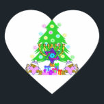 Weihnachten Hanukkah Urlaub Spaß Herz-Aufkleber<br><div class="desc"></div>