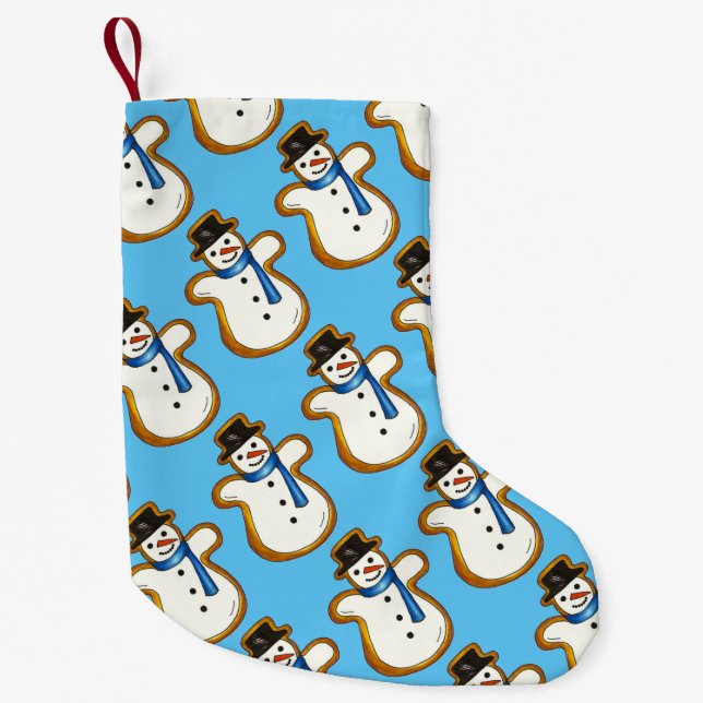 Weihnachten Hanukkah Winter Snowman Holiday Cookie Kleiner Weihnachtsstrumpf (Vorderseite)