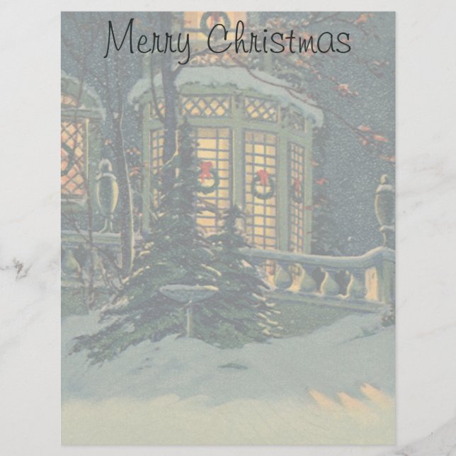 Weihnachten, Haus mit Kränen in Windows (Vorderseite)