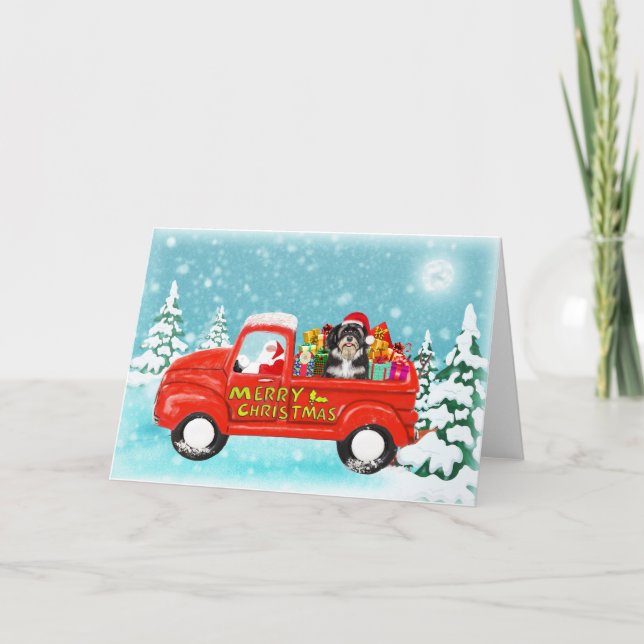 Weihnachten Havanese Hunde Geschenke Lieferwagen Karte (Vorderseite)