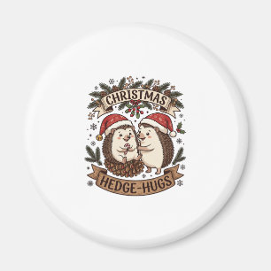 Weihnachten Hecke Umarme Igel Weihnachtsmann Hüte Magnet