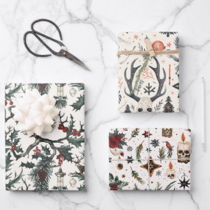 Weihnachten, Heide, Nordic Holiday Geschenkpapier Set