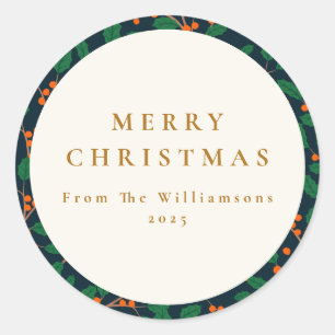 Weihnachten Heilige botanische Vegetation Runder Aufkleber